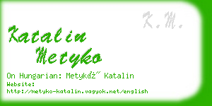 katalin metyko business card